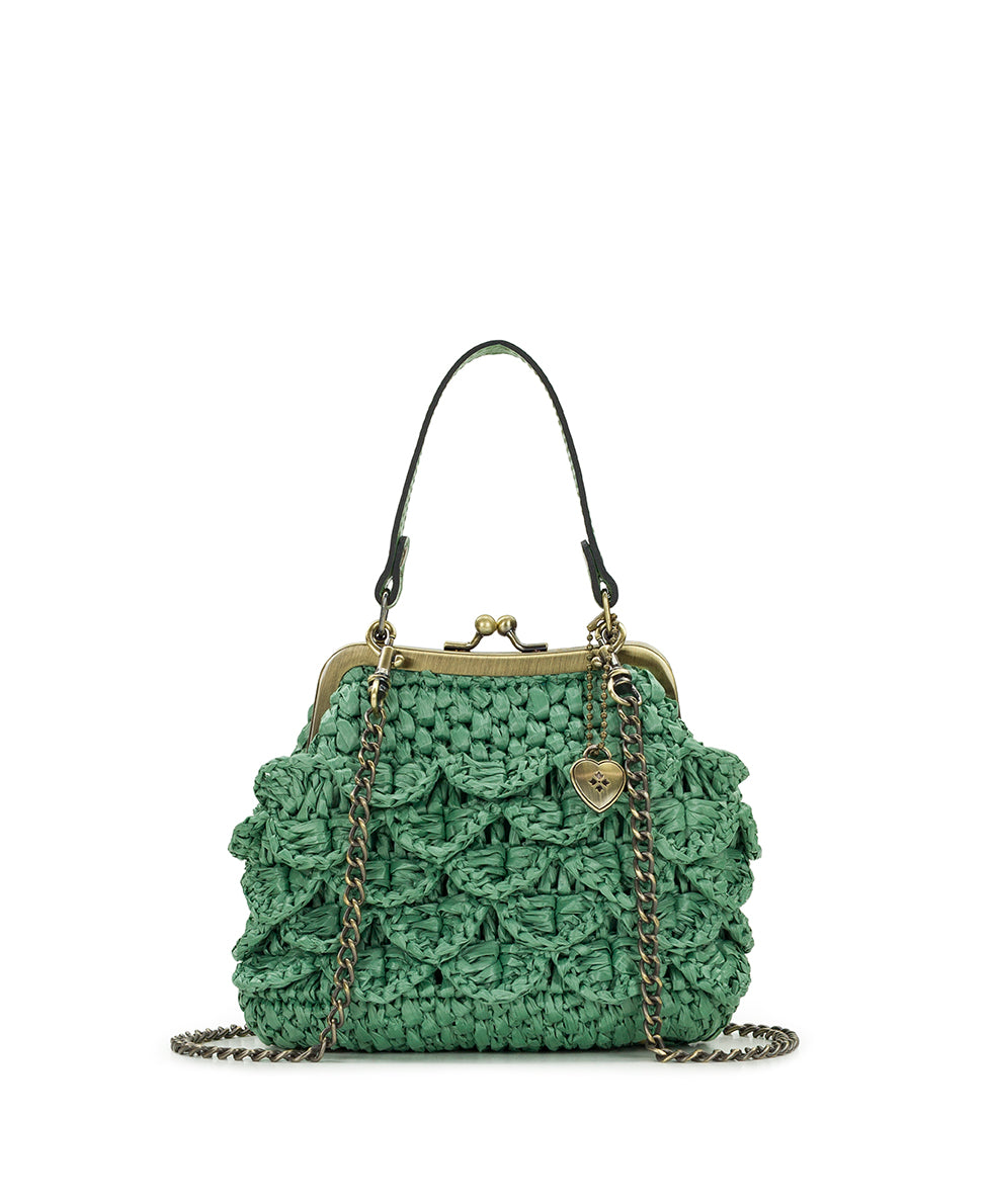 Mini Laureana Chain Crossbody – Scalloped Raffia