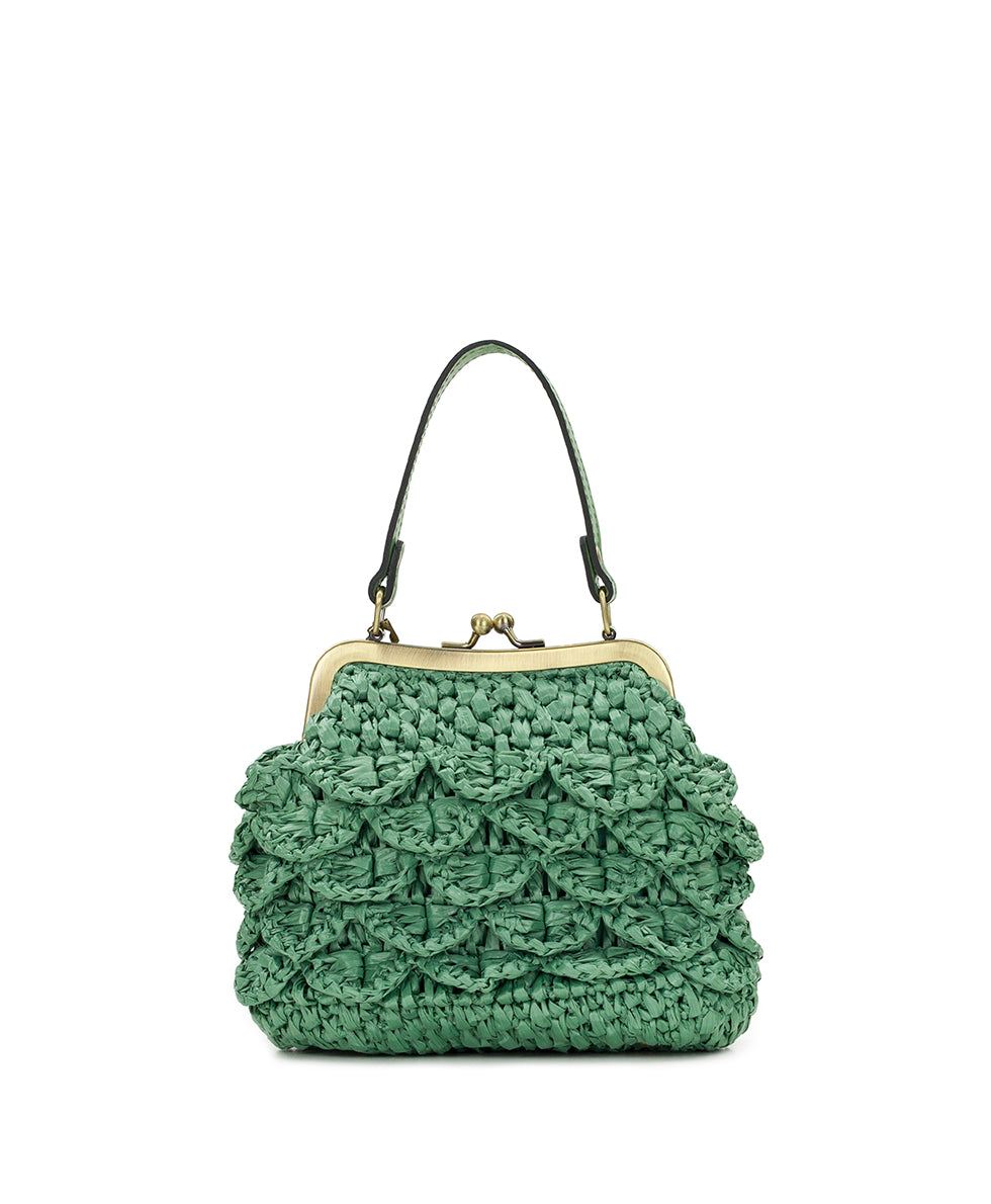Mini Laureana Chain Crossbody – Scalloped Raffia