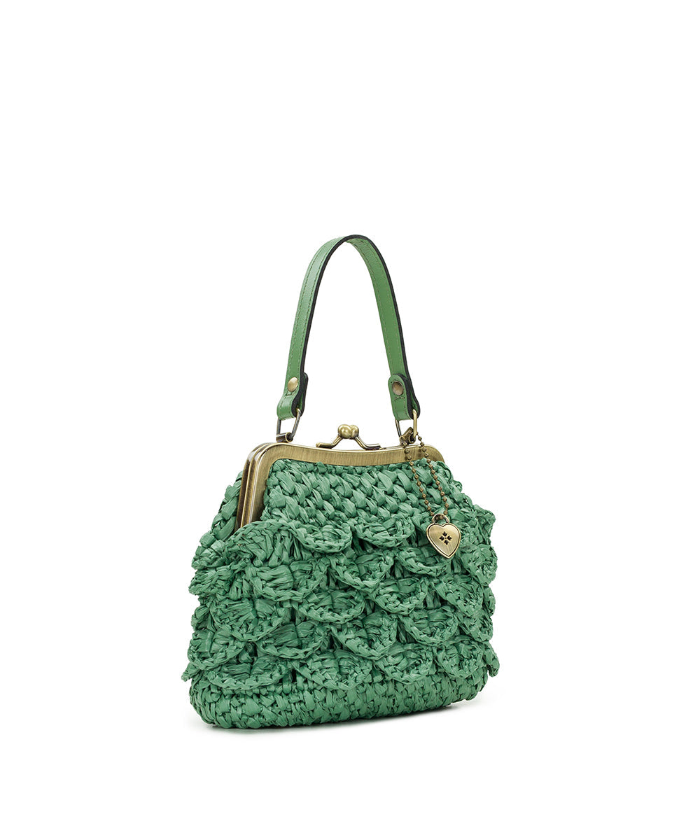 Mini Laureana Chain Crossbody – Scalloped Raffia