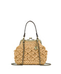 Mini Laureana Chain Crossbody – Scalloped Raffia