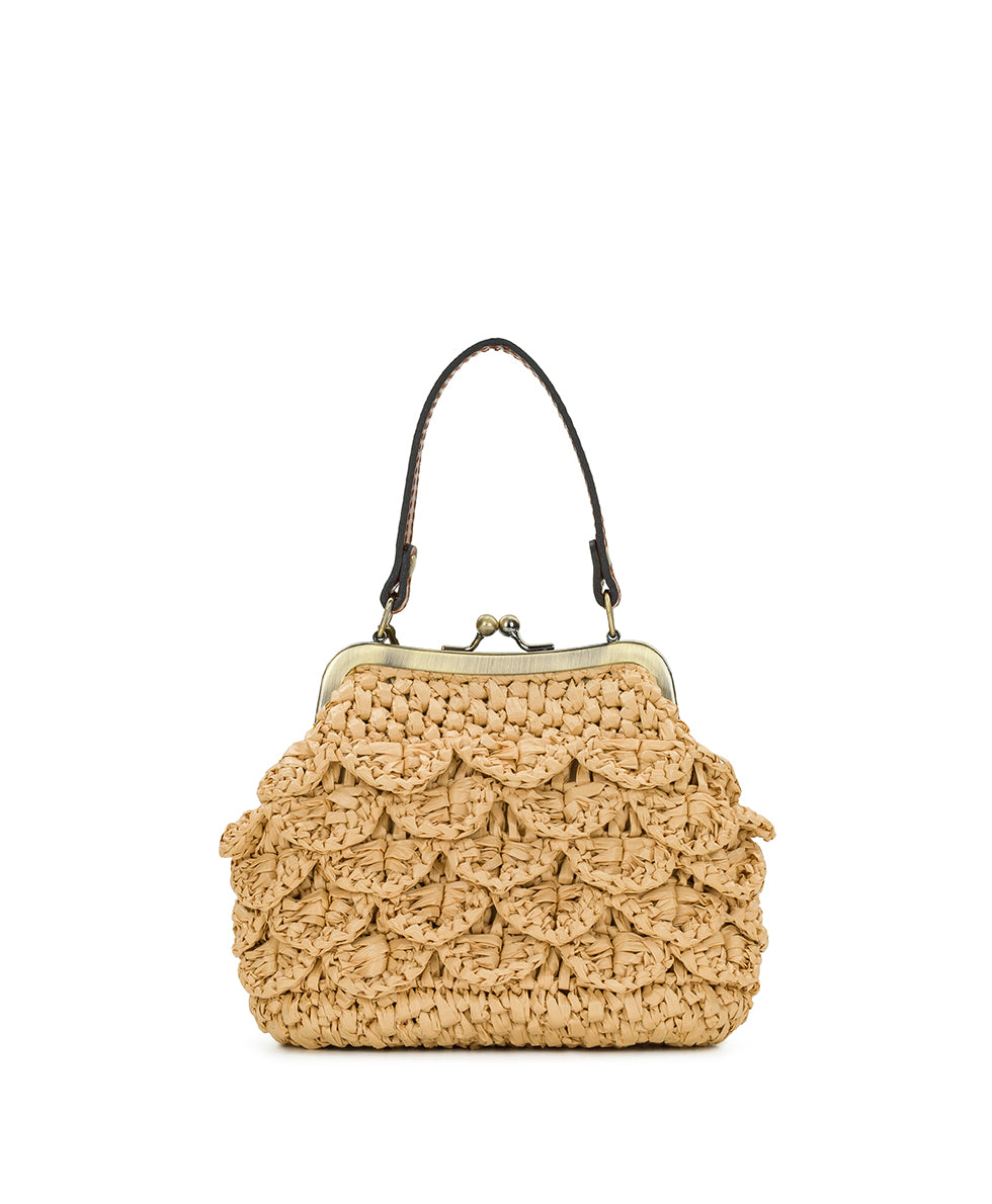Mini Laureana Chain Crossbody – Scalloped Raffia