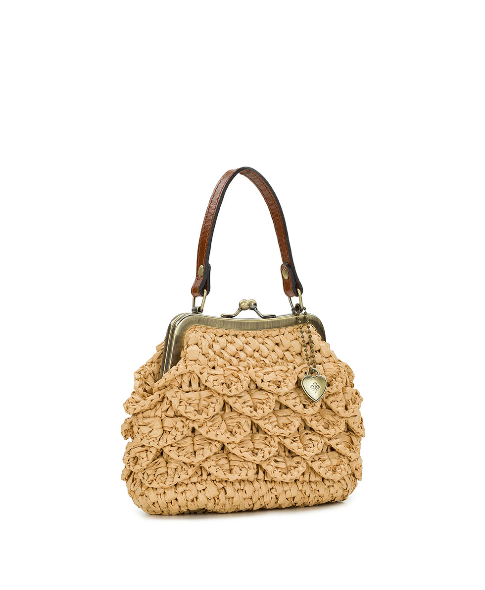 Mini Laureana Chain Crossbody – Scalloped Raffia