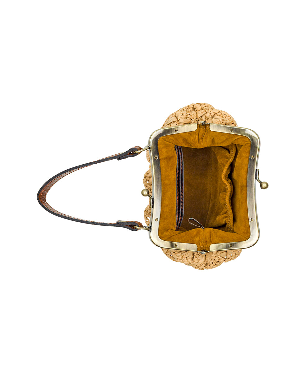 Mini Laureana Chain Crossbody – Scalloped Raffia