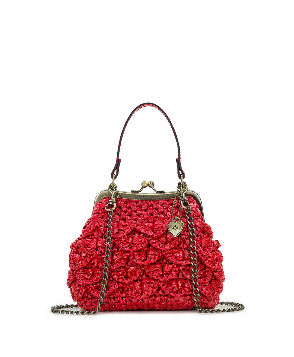 Mini Laureana Chain Crossbody – Scalloped Raffia