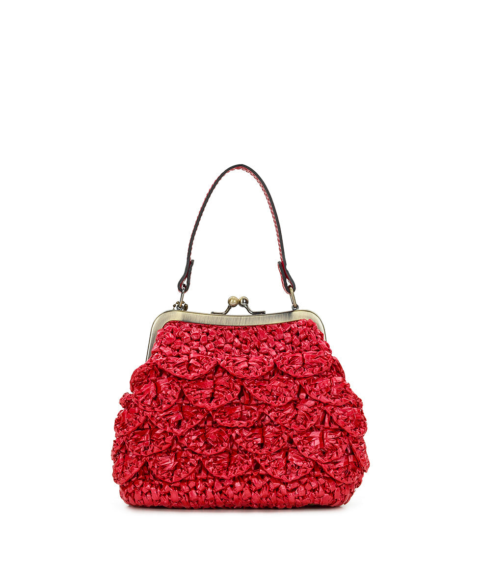 Mini Laureana Chain Crossbody – Scalloped Raffia