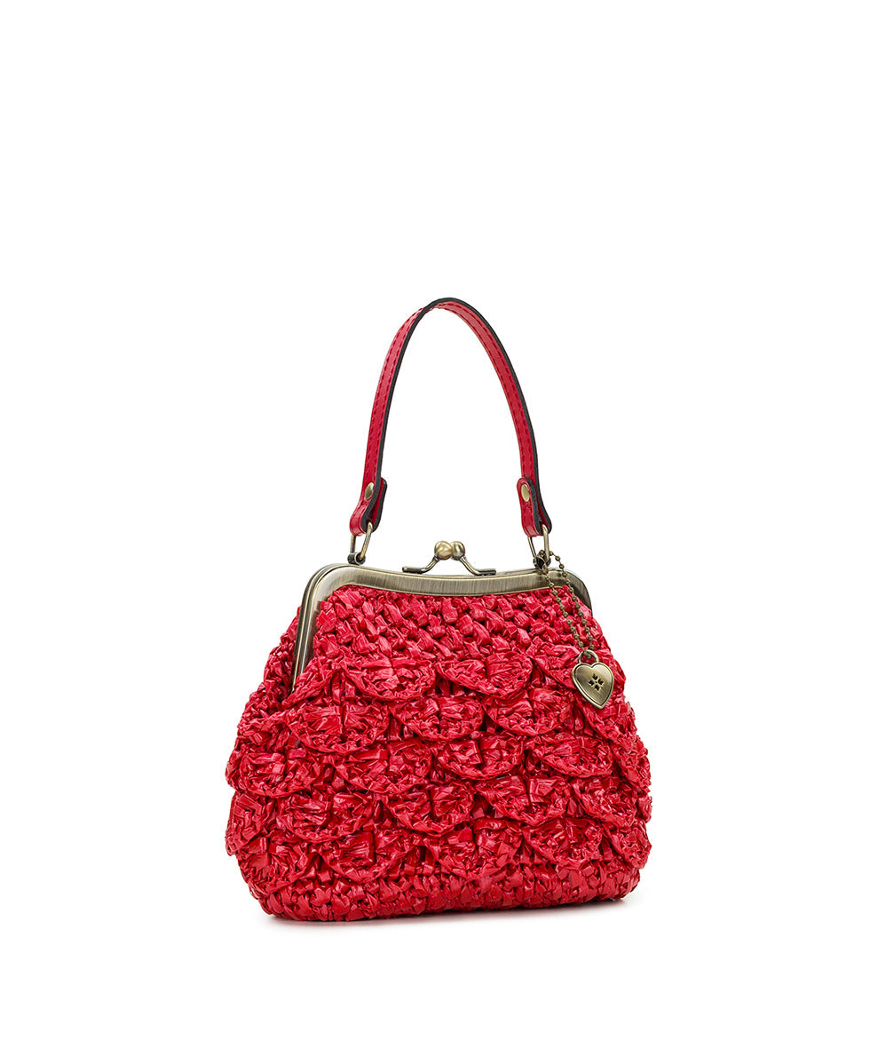 Mini Laureana Chain Crossbody – Scalloped Raffia