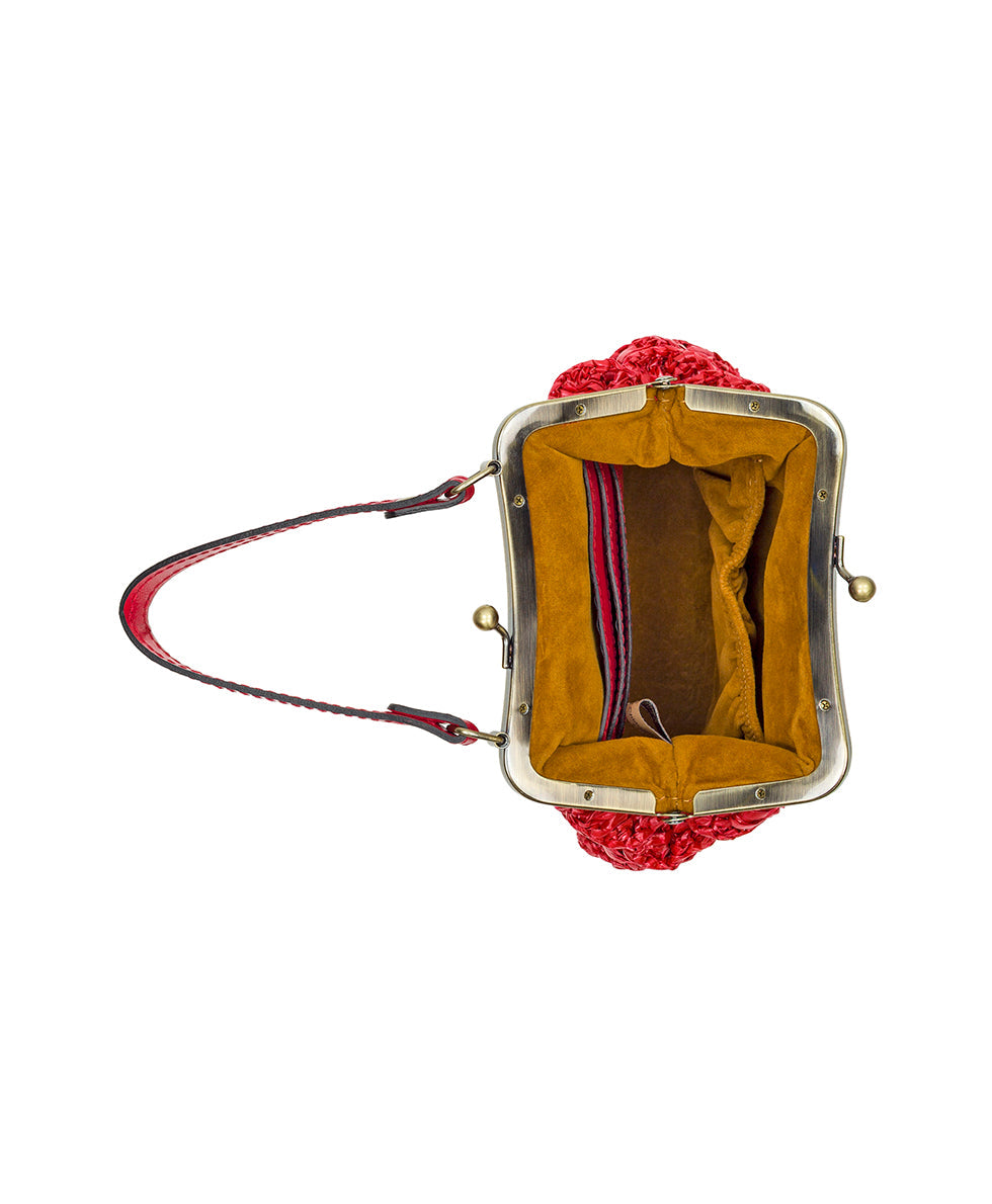 Mini Laureana Chain Crossbody – Scalloped Raffia