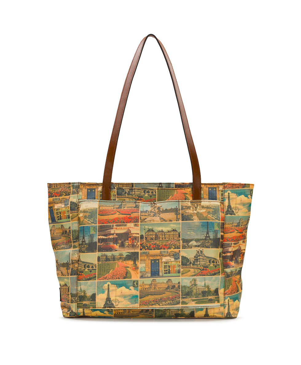 Silvi Tote – Patina Coated Linen Canvas – Postcards From Paris