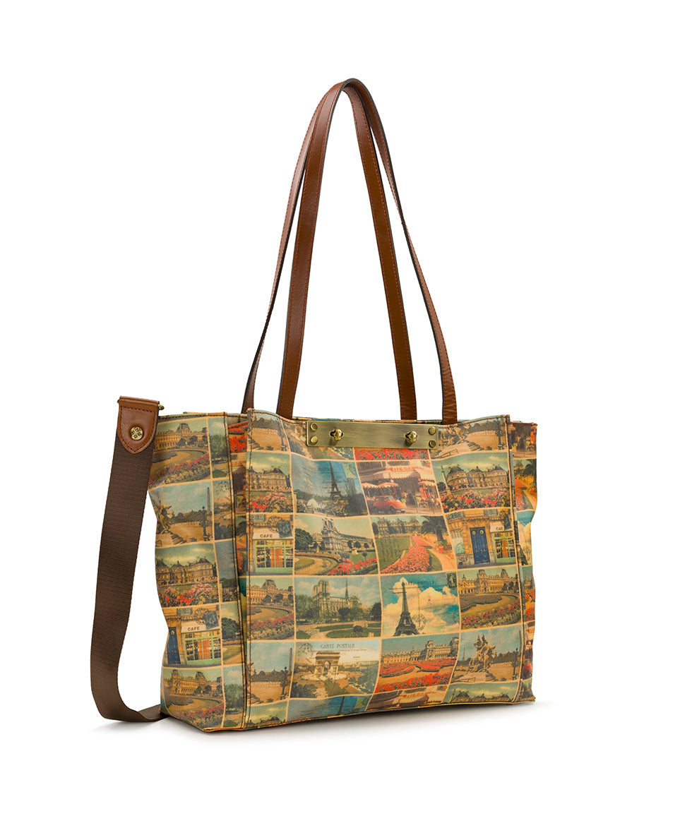 Silvi Tote – Patina Coated Linen Canvas – Postcards From Paris