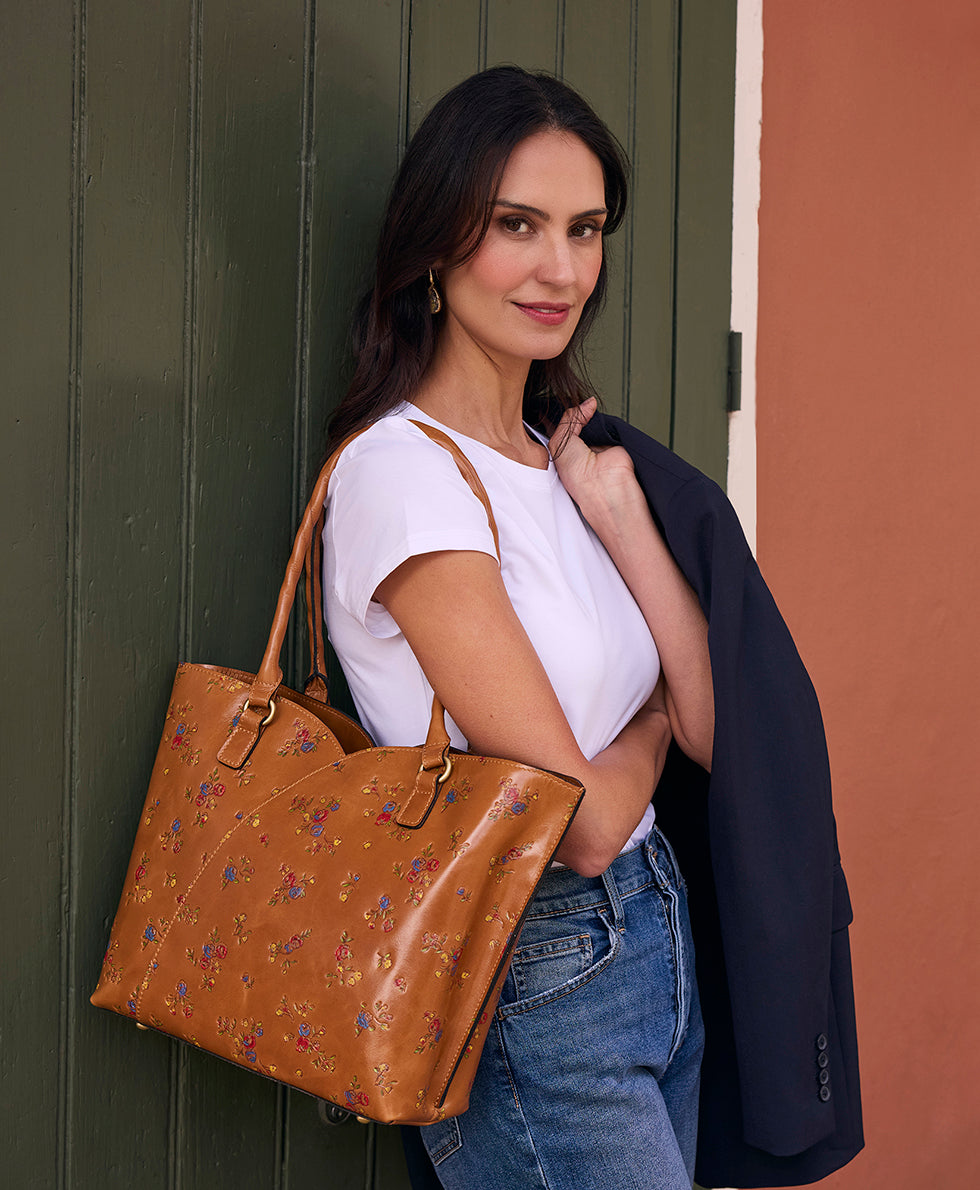 Marion Tote – Fleur de Jardin Embossed