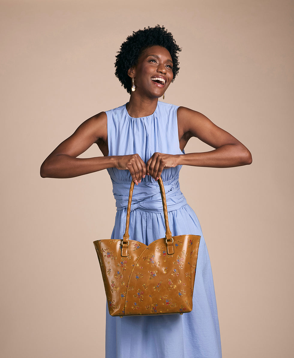 Marion Tote – Fleur de Jardin Embossed