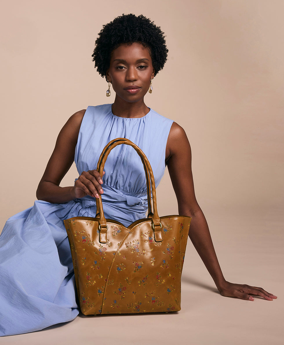 Marion Tote – Fleur de Jardin Embossed
