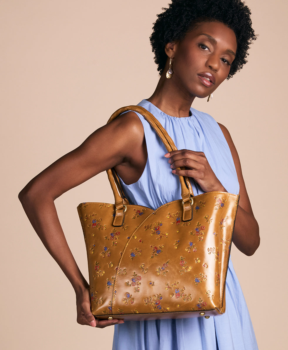 Marion Tote – Fleur de Jardin Embossed