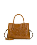 Genovese Satchel – Vintage Veg Tan Rose Tooled
