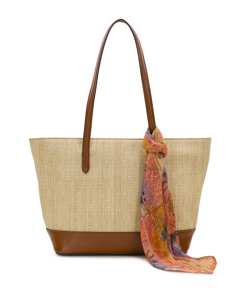 Verzi Tote with Scarf – European Natural Fine Weave
