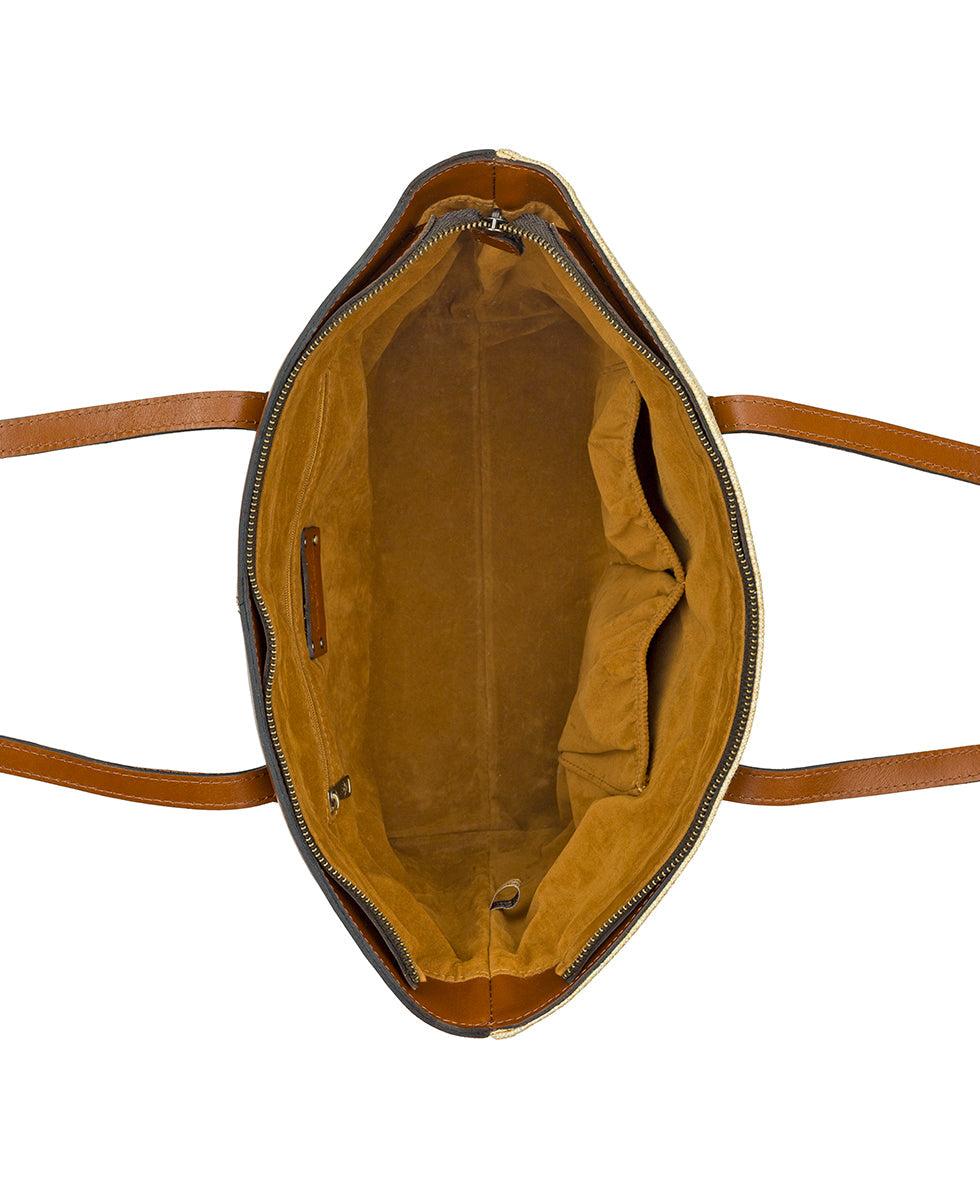 Verzi Tote with Scarf – European Natural Fine Weave