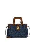 Sancia Satchel – Washed Woven Denim