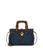 Sancia Satchel – Washed Woven Denim