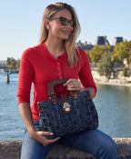 Sancia Satchel – Washed Woven Denim