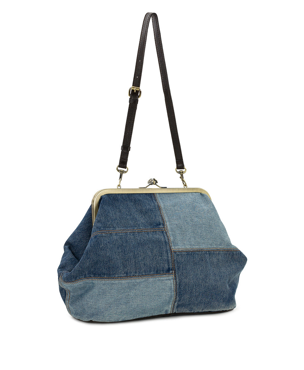 Serafina Large Frame Bag – Patchwork Denim