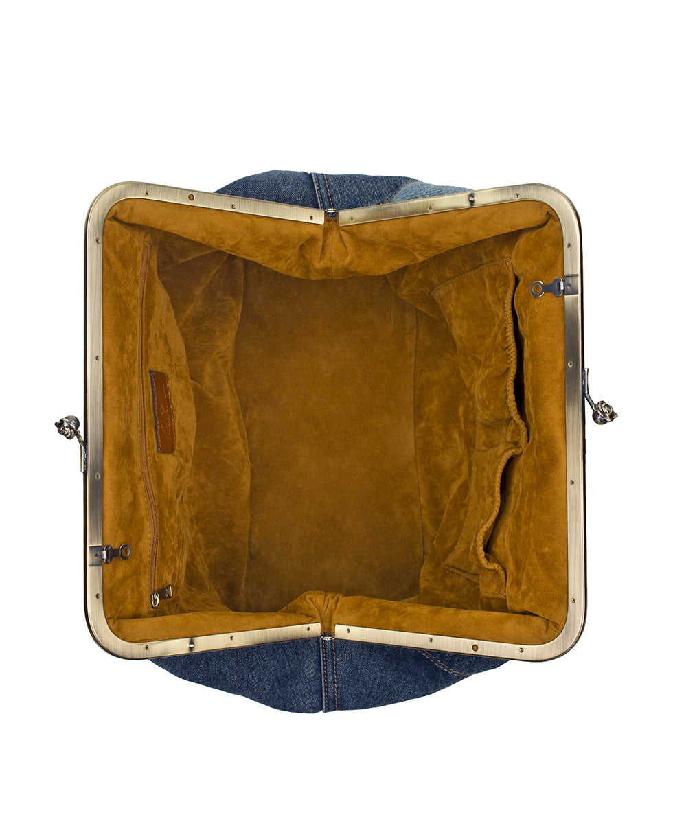 Serafina Large Frame Bag – Patchwork Denim