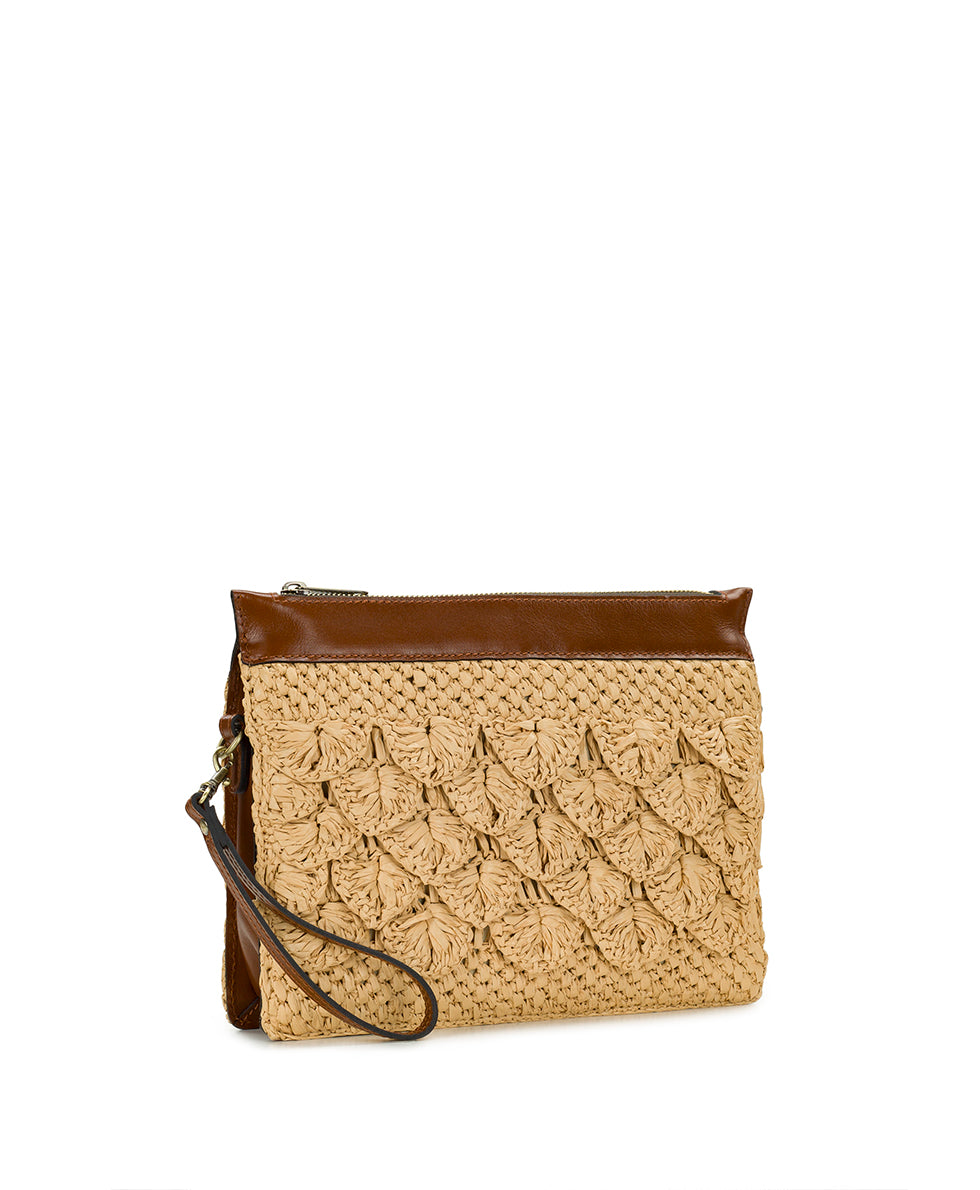Yvette Clutch Crossbody – Scalloped Raffia