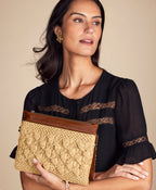 Yvette Clutch Crossbody – Scalloped Raffia