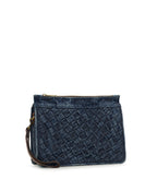 Yvette Clutch Crossbody – Washed Woven Denim