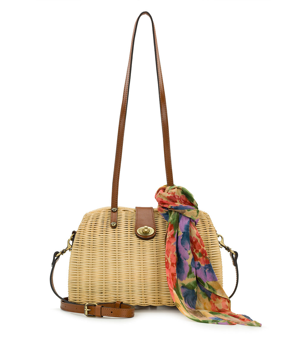 Isere Wicker Satchel with Scarf – Spring Wicker