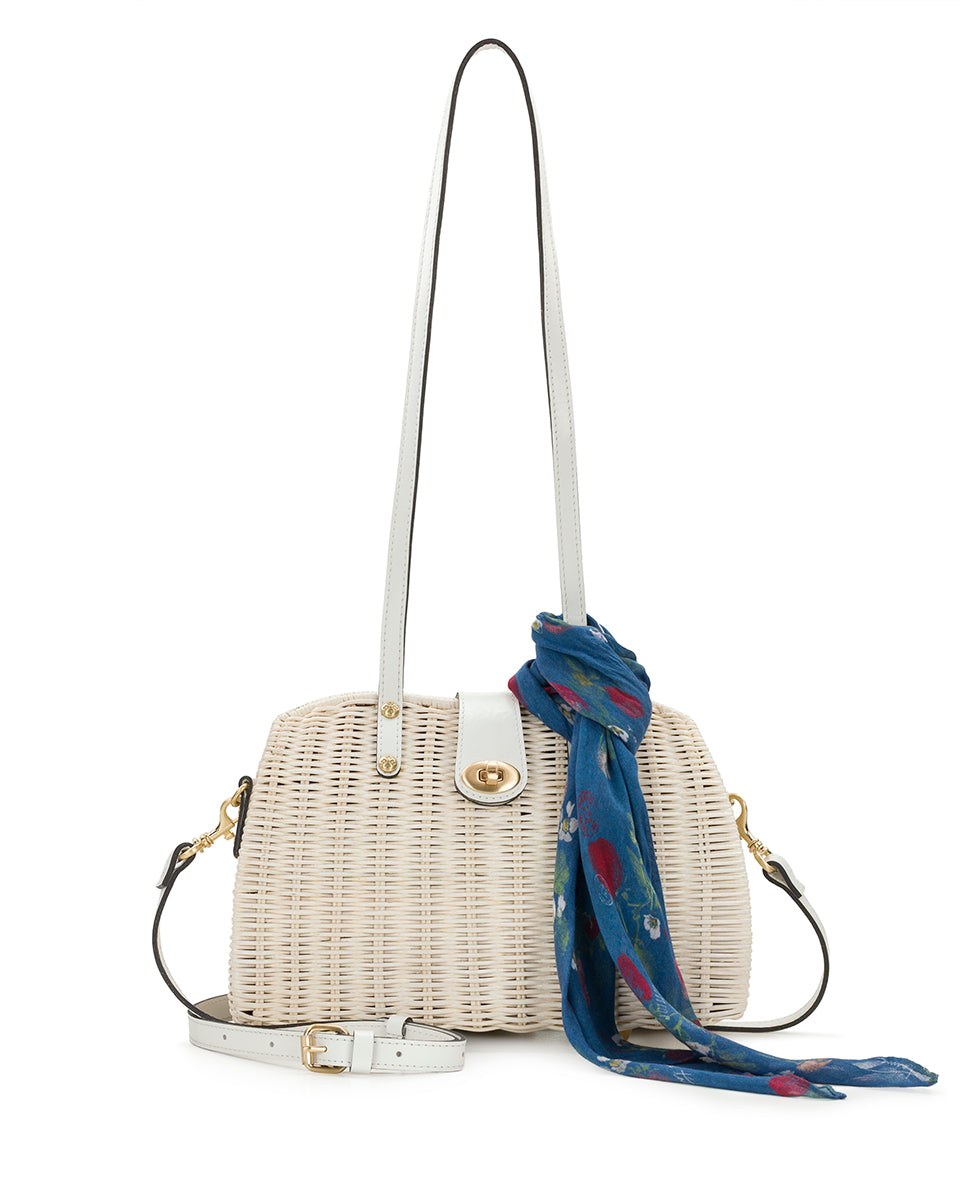 Isere Wicker Satchel with Scarf – Spring Wicker