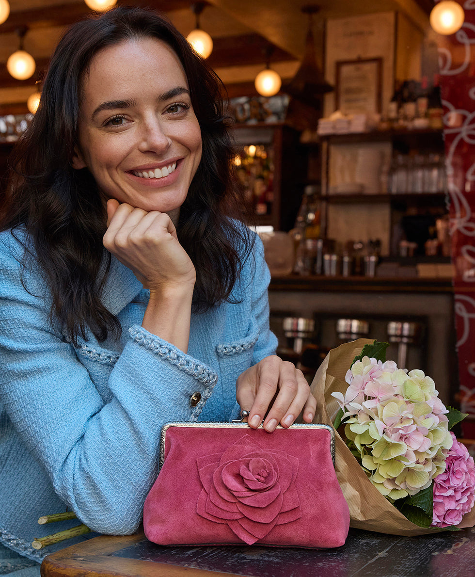 Borriana Frame with Parisian Rose – Suede Leather