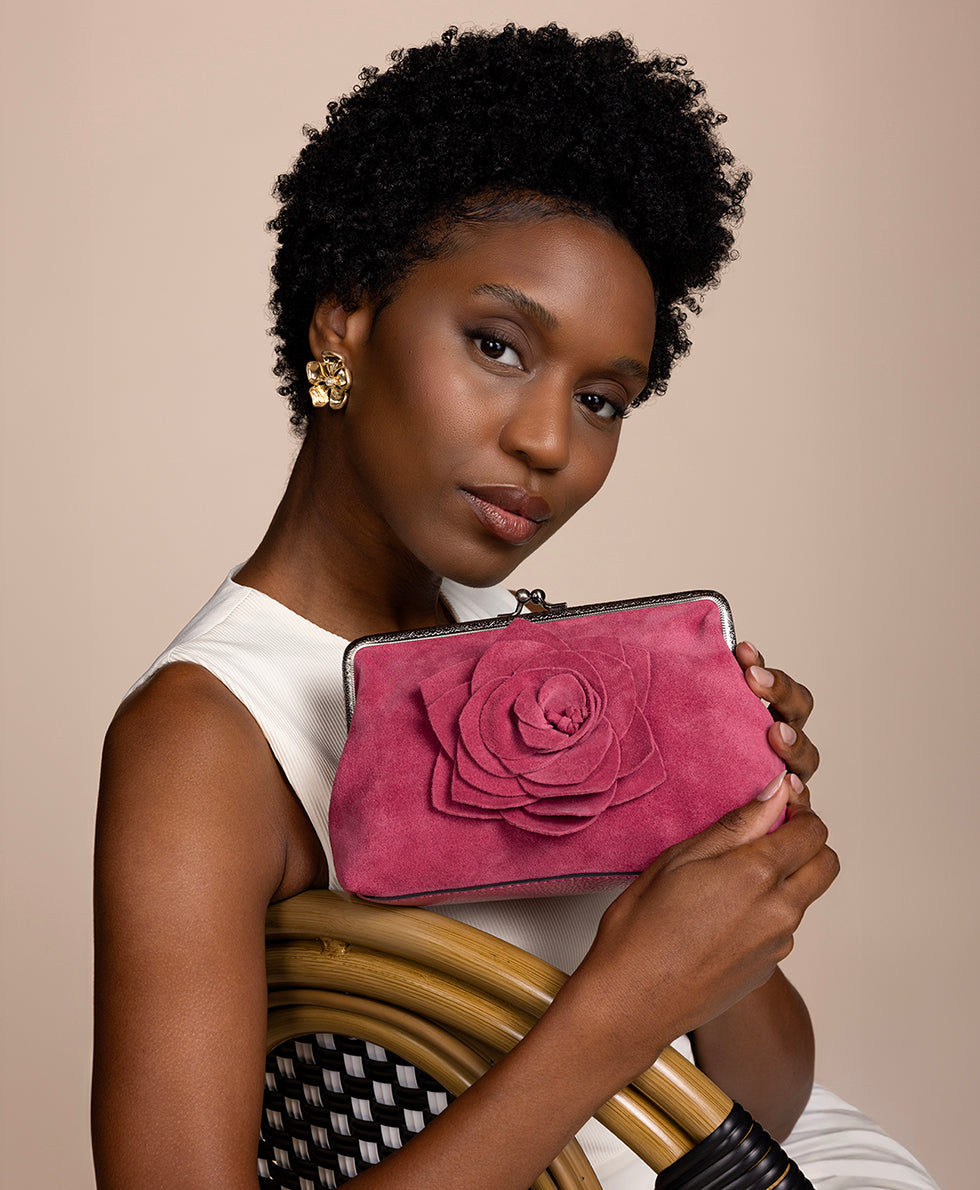 Borriana Frame with Parisian Rose – Suede Leather