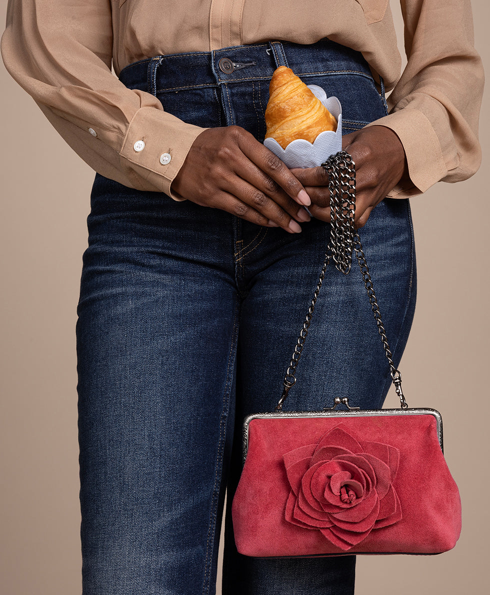 Borriana Frame with Parisian Rose – Suede Leather