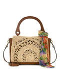 Estelle Straw Tote with Scarf – Specialty Woven