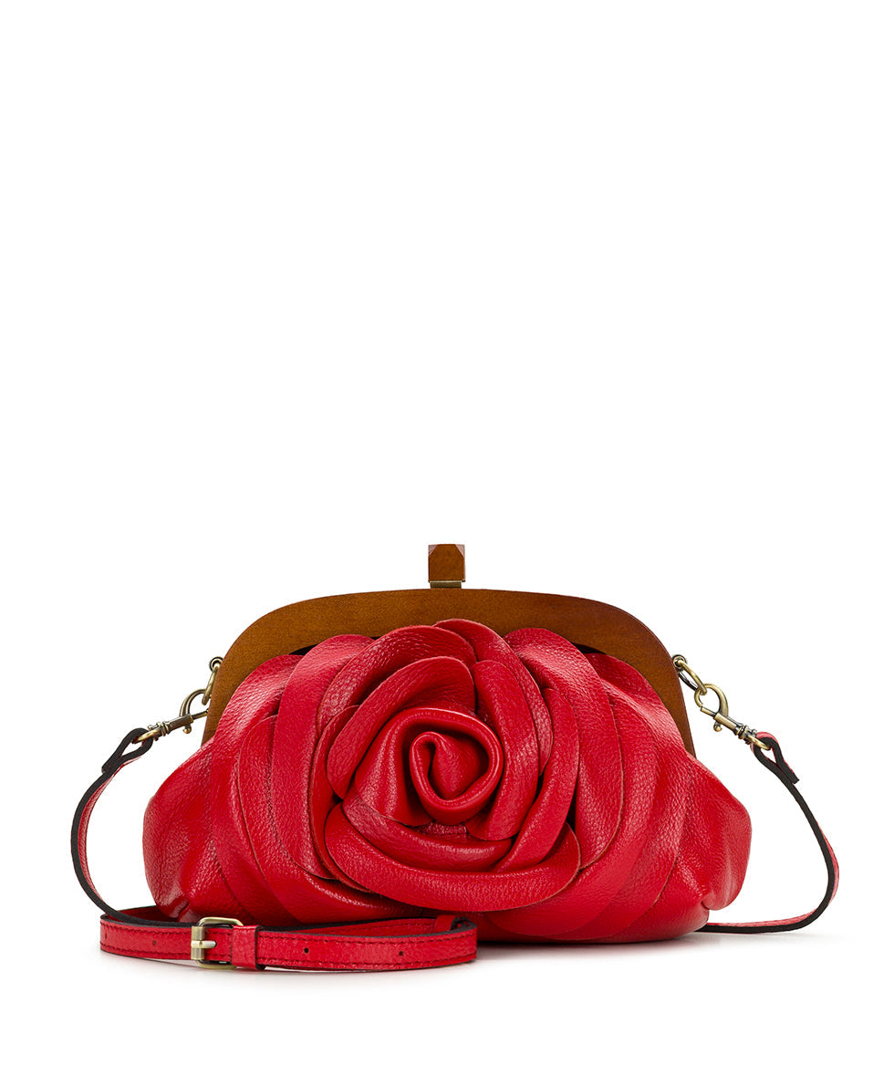 Joelle Wooden Frame Crossbody – Rugged Natural Grain Leather