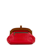 Joelle Wooden Frame Crossbody – Rugged Natural Grain Leather