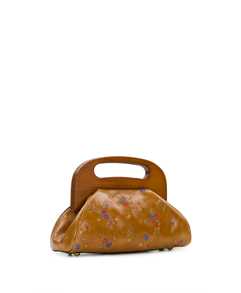 Meuse Wooden Frame Crossbody – Fleur de Jardin Embossed