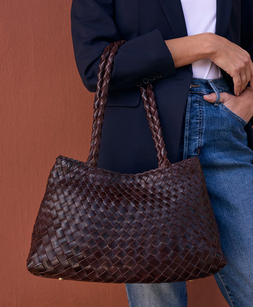 Cheri Large Satchel – Hand Stained Woven