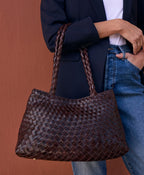 Cheri Large Satchel – Hand Stained Woven