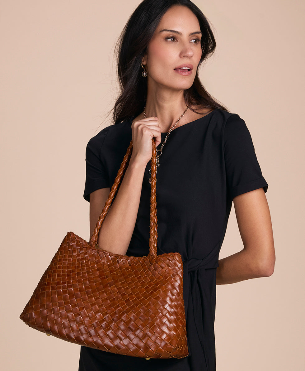 Cheri Large Satchel – Hand Stained Woven