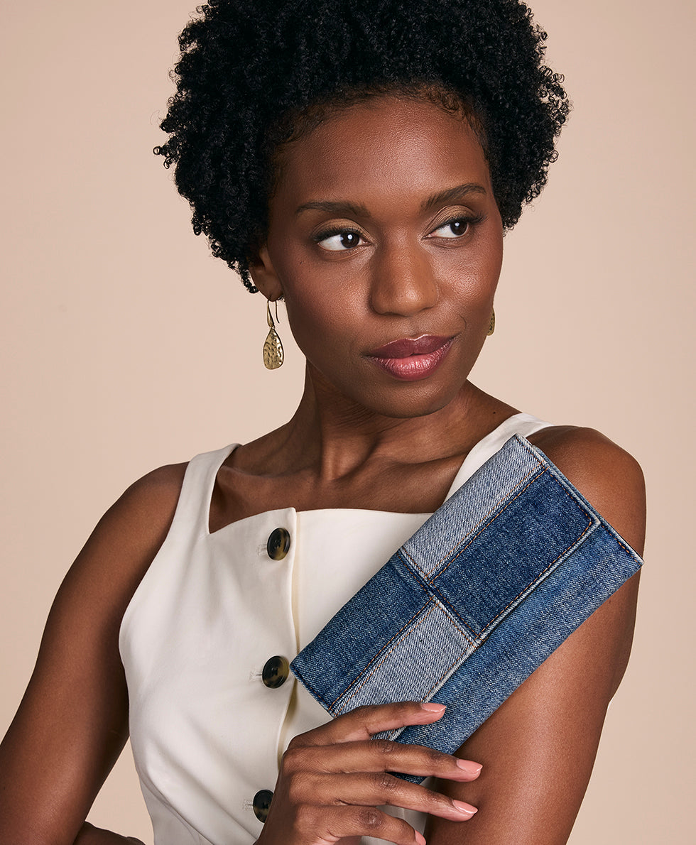 Terresa Wallet – Patchwork Denim