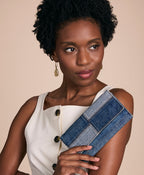 Terresa Wallet – Patchwork Denim